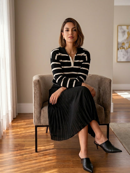 Sueter Listrado em Tricot Modal