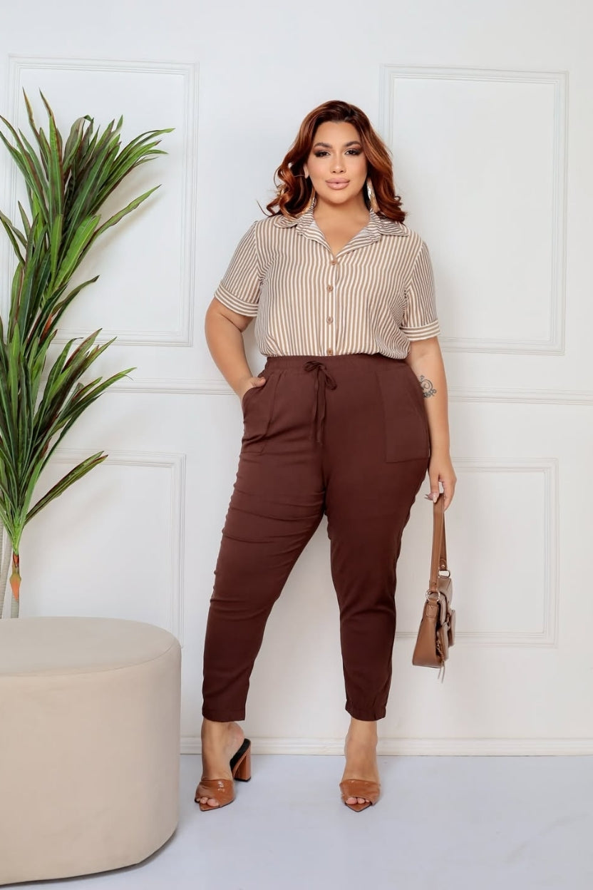 Calça Marrom com Amarração