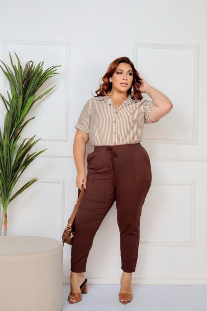 Calça Marrom com Amarração