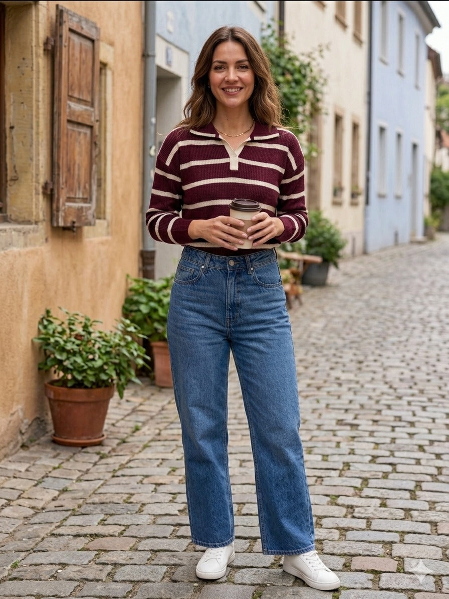 Sueter Listrado em Tricot Modal