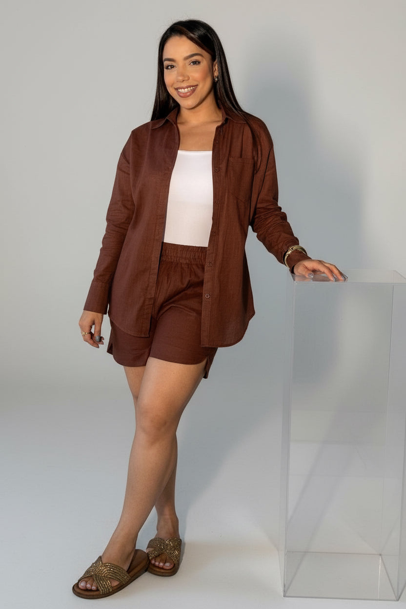 Conjunto Shorts Linho