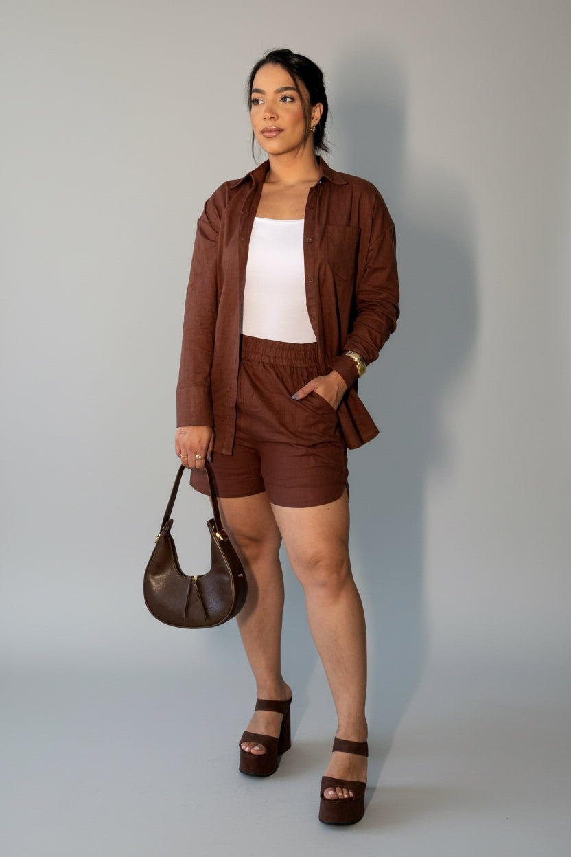 Conjunto Shorts Linho