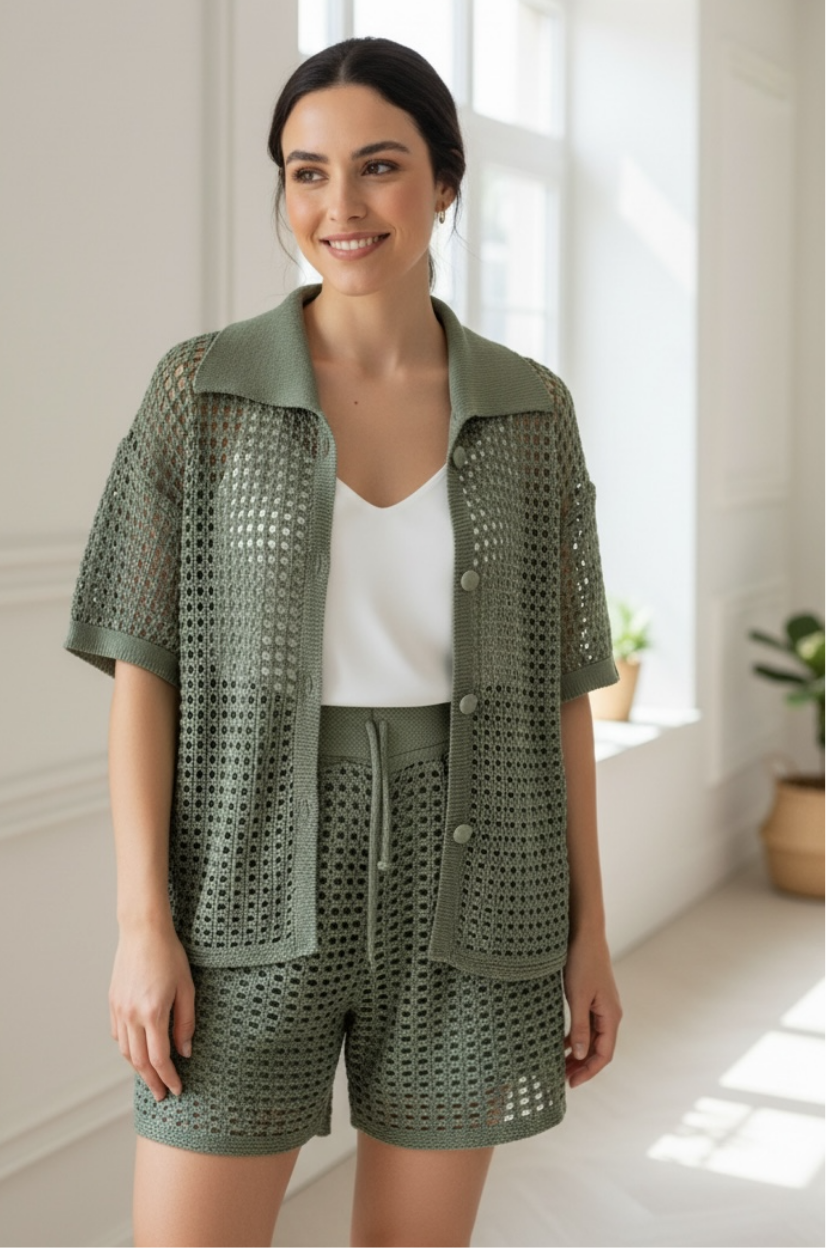 Camisa Tricot Vazado