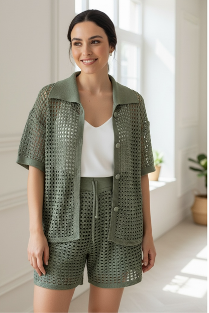 Camisa Tricot Vazado