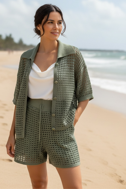 Camisa Tricot Vazado