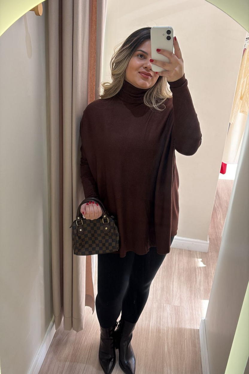 Poncho em Tricot Modal