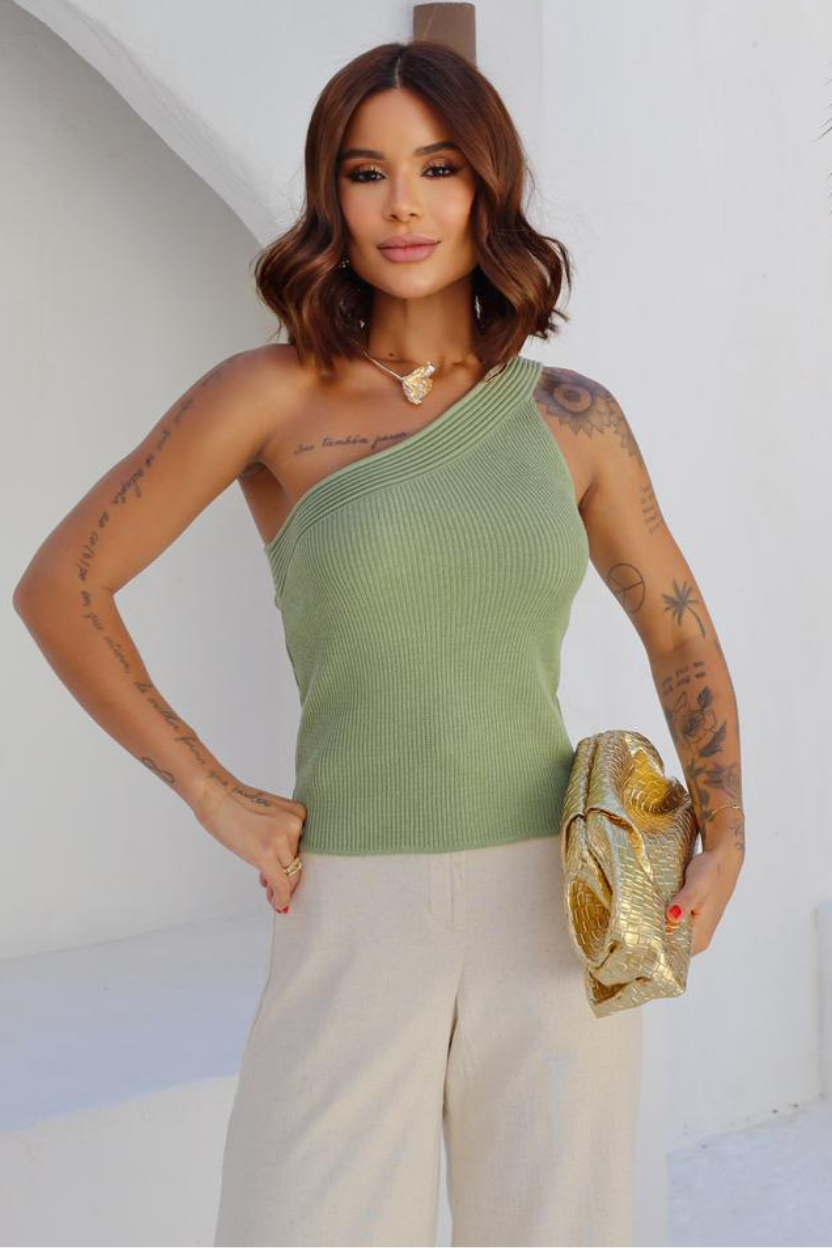 Blusa Tricot One Shoulder