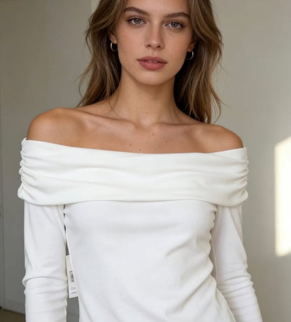 Blusa Ombro a Ombro Manga Longa