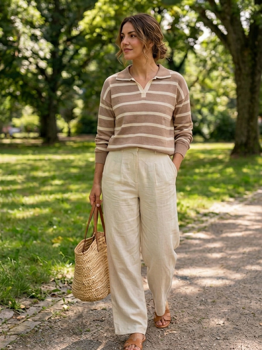 Sueter Listrado em Tricot Modal
