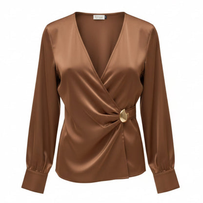 Blusa Cetim Manga Longa