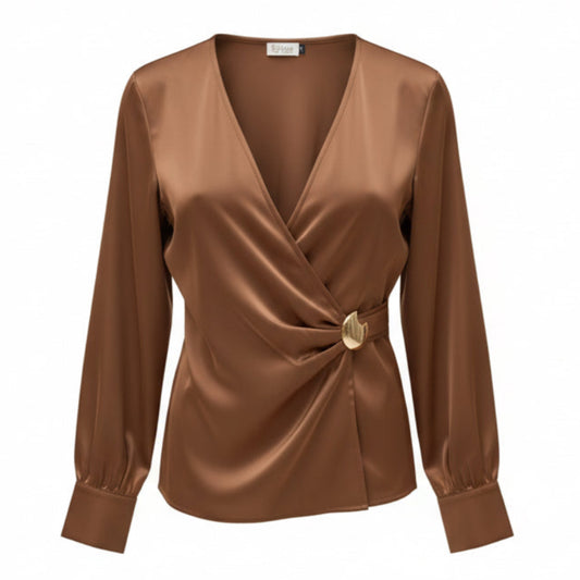 Blusa Cetim Manga Longa