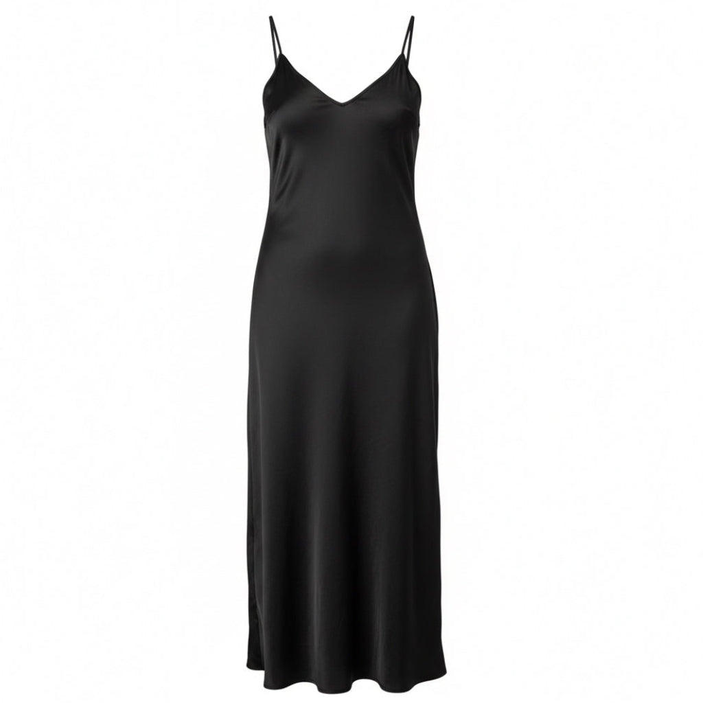 Vestido Cetim Longo Alça