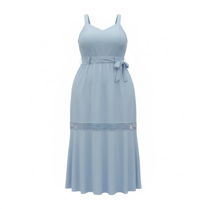 Vestido Midi com Faixa Verde Sage
