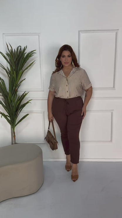 Calça Marrom com Amarração