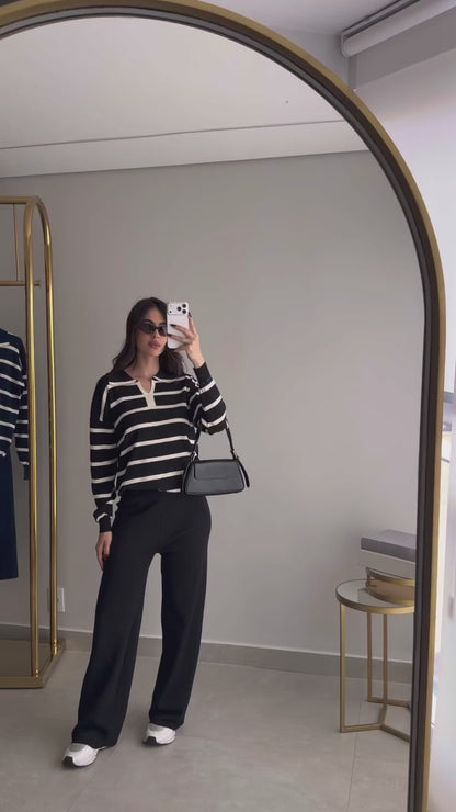 Sueter Listrado em Tricot Modal